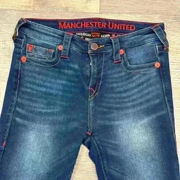 True Religion Manchester United Womens Curvy Stretch Skinny Denim Jeans 28 EUC - Picture 5 of 16